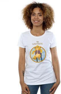 Disney Dames/Dames The Lion King Show Simba Katoenen T-Shirt (Wit) - maat