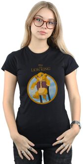 Disney Dames/Dames The Lion King Show Simba Katoenen T-Shirt (Zwart) - maat