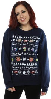 Disney Dames/Dames The Muppets Kerstkoppen Sweatshirt (Deep Navy) Blauw - L