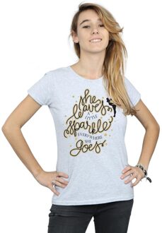 Disney Dames/Dames Tinkerbell Sterren Katoenen T-Shirt (Sportgrijs) - maat L Lichtgrijs