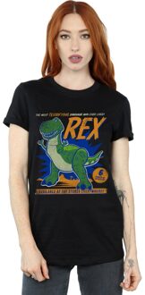 Disney Dames/Dames Toy Story 4 Rex Angstaanjagend Dinosaurus Katoenen Vriendje T-shirt (Zwart) - 5XL
