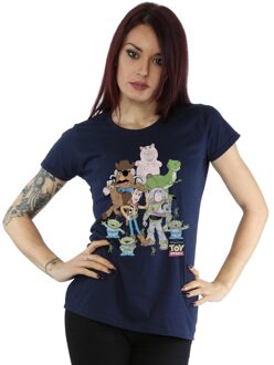 Disney Dames/Dames Toy Story Groep Katoenen T-Shirt (Deep Navy) Blauw