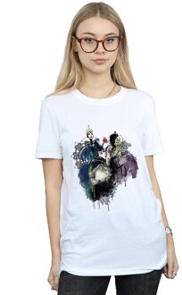 Disney Dames/Dames Villains Schets Katoenen Vriendje T-shirt (Wit) - maat 2XL
