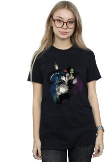 Disney Dames/Dames Villains Schets Katoenen Vriendje T-shirt (Zwart) - M