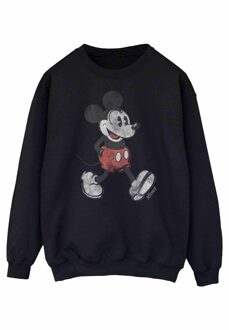 Disney Dames/Dames Wandelend Mickey Mouse Sweatshirt (Zwart) - maat