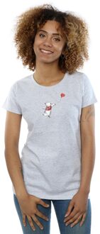 Disney Dames/Dames Winnie De Poeh Ballon Katoenen T-Shirt (Sportgrijs) - maat L Lichtgrijs