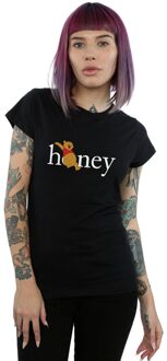 Disney Dames/Dames Winnie De Poeh Honing Katoenen T-Shirt (Zwart) - maat M