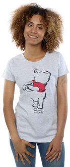 Disney Dames/Dames Winnie De Poeh Tekening Katoenen T-Shirt (Sportgrijs) Lichtgrijs