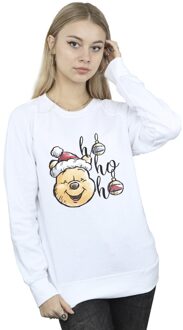 Disney Dames/Dames Winnie The Pooh Ho Ho Baubles Sweatshirt (Wit) - maat M