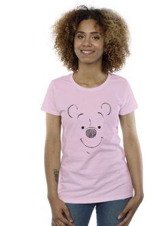 Disney Dames/Dames Winnie The Pooh Winnie The Pooh Gezicht Katoenen T-Shirt (Baby Roze) - L