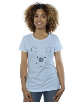 Disney Dames/Dames Winnie The Pooh Winnie The Pooh Gezicht Katoenen T-Shirt (Babyblauw) Lichtblauw - S