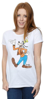 Disney dames klassiek goofy katoenen t-shirt Wit - L