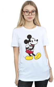 Disney dames klassiek mickey mouse katoenen vriendje t-shirt Wit - S