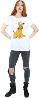 Disney dames klassiek pluto katoenen vriendje t-shirt Wit - L