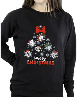 Disney dames mickey mouse and friends kerstboom sweatshirt Zwart