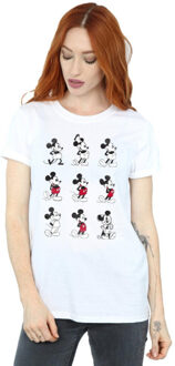 Disney dames mickey mouse evolution katoenen vriendje t-shirt Wit - S