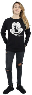 Disney dames mickey mouse gezicht sweatshirt Zwart - XXL