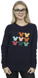 Disney dames mickey mouse hoofden vierkant sweatshirt Blauw - XL