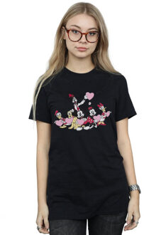 Disney dames mickey mouse love friends katoenen vriendje t-shirt Zwart - XXXL