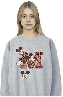 Disney dames mickey mouse m faces sweatshirt Grijs - XL
