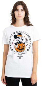 Disney Dames mickey mouse pompoen t-shirt Wit - S