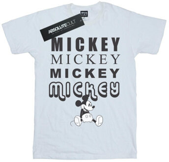 Disney dames mickey mouse zittend katoenen vriendje t-shirt Wit - XXXL