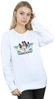 Disney dames minnie mm palm hoodie Wit