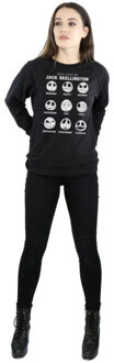 Disney dames nightmare before christmas de vele gezichten van jack sweatshirt Zwart - XL