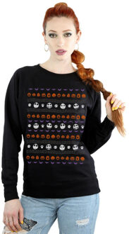 Disney dames nightmare before christmas halloween pictogrammen sweatshirt Zwart - XXL