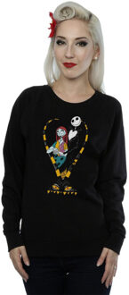 Disney dames nightmare before christmas jack and sally love sweatshirt Zwart