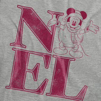 Disney Dames noel mickey mouse sneeuwbal heather kerst-t-shirt Grijs - L