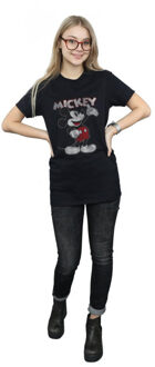 Disney dames presents mickey mouse katoenen vriendje t-shirt Zwart - XXL