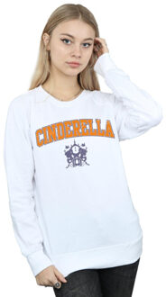Disney dames prinses assepoester varsity sweatshirt Wit - L