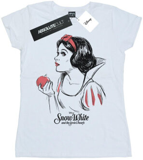 Disney dames sneeuw appelschets katoenen t-shirt Wit - L