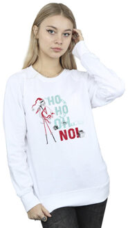 Disney dames the nightmare before christmas ho ho no sweatshirt Wit - XXXL