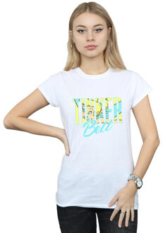 Disney dames tinker bell opschrift ingevuld katoenen t-shirt Wit - XL