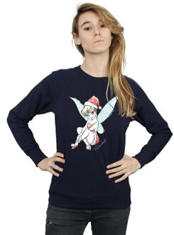 Disney dames tinkerbell kerst fee sweatshirt Blauw - M