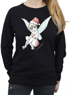 Disney dames tinkerbell kerst fee sweatshirt Zwart - XL