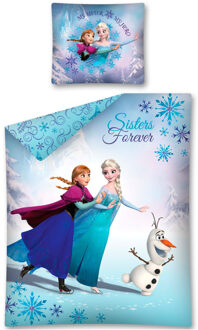 Disney Dekbedovertrek Froze Sisters Forever 140 X 200 Cm Blauw