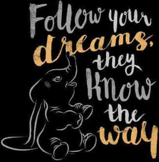 Disney Dombo Follow Your Dreams T-shirt - Zwart - 3XL