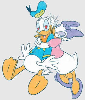 Disney Donald and Daisy Duck Kiss Dames T-shirt - Grijs - 3XL