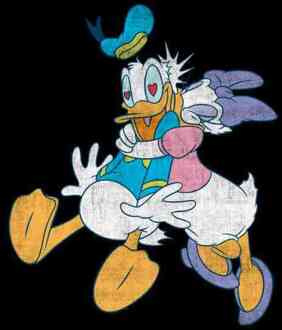 Disney Donald and Daisy Duck Kiss T-shirt - Zwart - 3XL