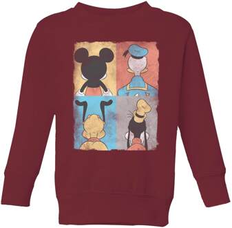 Disney Donald Duck Mickey Mouse Pluto Goofy Tiles Kids' Sweatshirt - Burgundy - 110/116 (5-6 jaar) - Burgundy