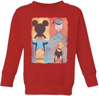 Disney Donald Duck Mickey Mouse Pluto Goofy Tiles Kids' Sweatshirt - Red - 110/116 (5-6 jaar) - Rood