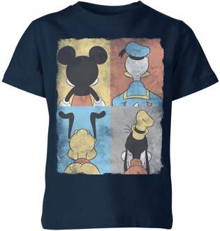 Disney Donald Duck Mickey Mouse Pluto Goofy Tiles Kids' T-Shirt - Navy - 146/152 (11-12 jaar) - Navy blauw - XL