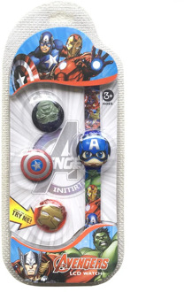 Disney Fold Children's Electronic Watch Four Dolls Change Their Heads To Cover Cartoon Toy Children's Watch Girl Watch