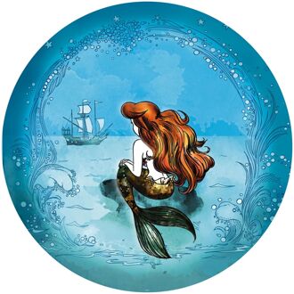 Disney Fotobehang - Ariel Dreaming 125x125cm - Rond - Vliesbehang - Zelfklevend Multikleur