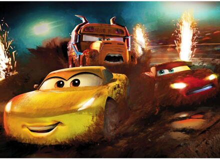 Disney Fotobehang - Cars Dirt Track 350x250cm - Vliesbehang Multikleur