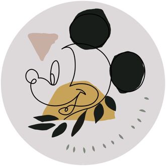 Disney Fotobehang - Mickey Modern Art 125x125cm - Rond - Vliesbehang - Zelfklevend Multikleur