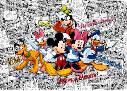 Disney Fotobehang Mickey Mouse Roze, Blauw En Geel - 360 X 254 Cm - 600364